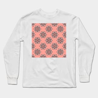 Orange mandala lace Long Sleeve T-Shirt